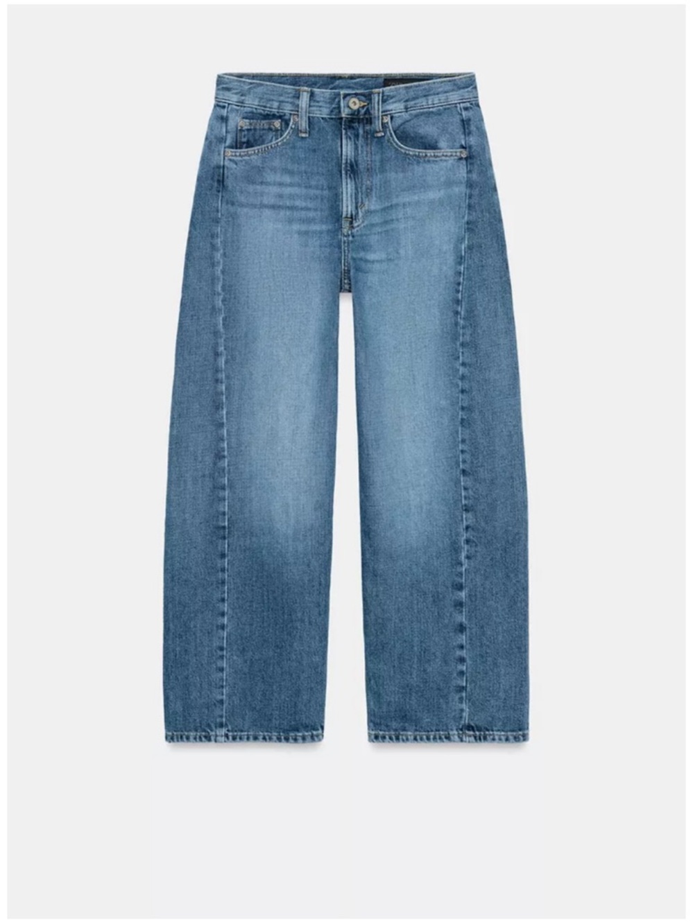 Zara Light Blue Wide-Leg Cropped Jeans